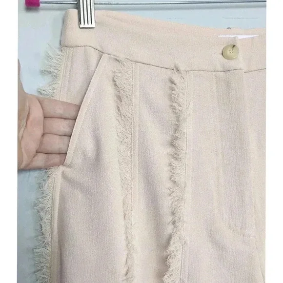 JONATHAN SIMKHAI Emory Frayed Crepe Wide-Leg Trousers - Picture 4 of 8